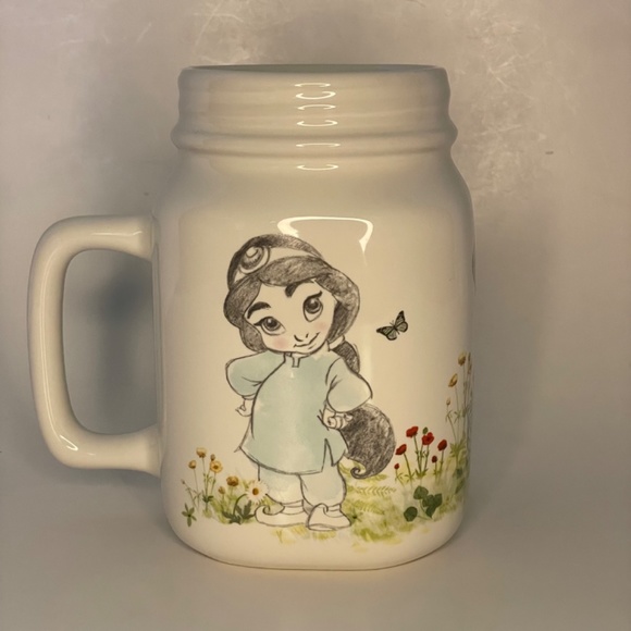 Disney Mug Coffee Cup Mason Jar Mug Tea Cup Cinderella Jasmine Belle Princess - Picture 3 of 9